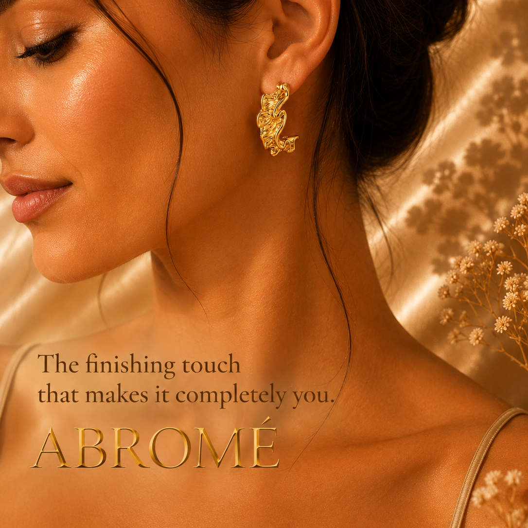 Sculptural Gold Stud Earrings – 18K Gold Plated