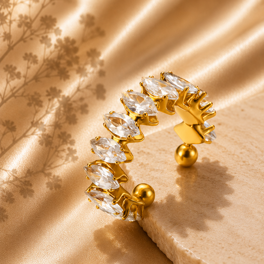 Adjustable Gold Plated Ring for Effortless Elegance