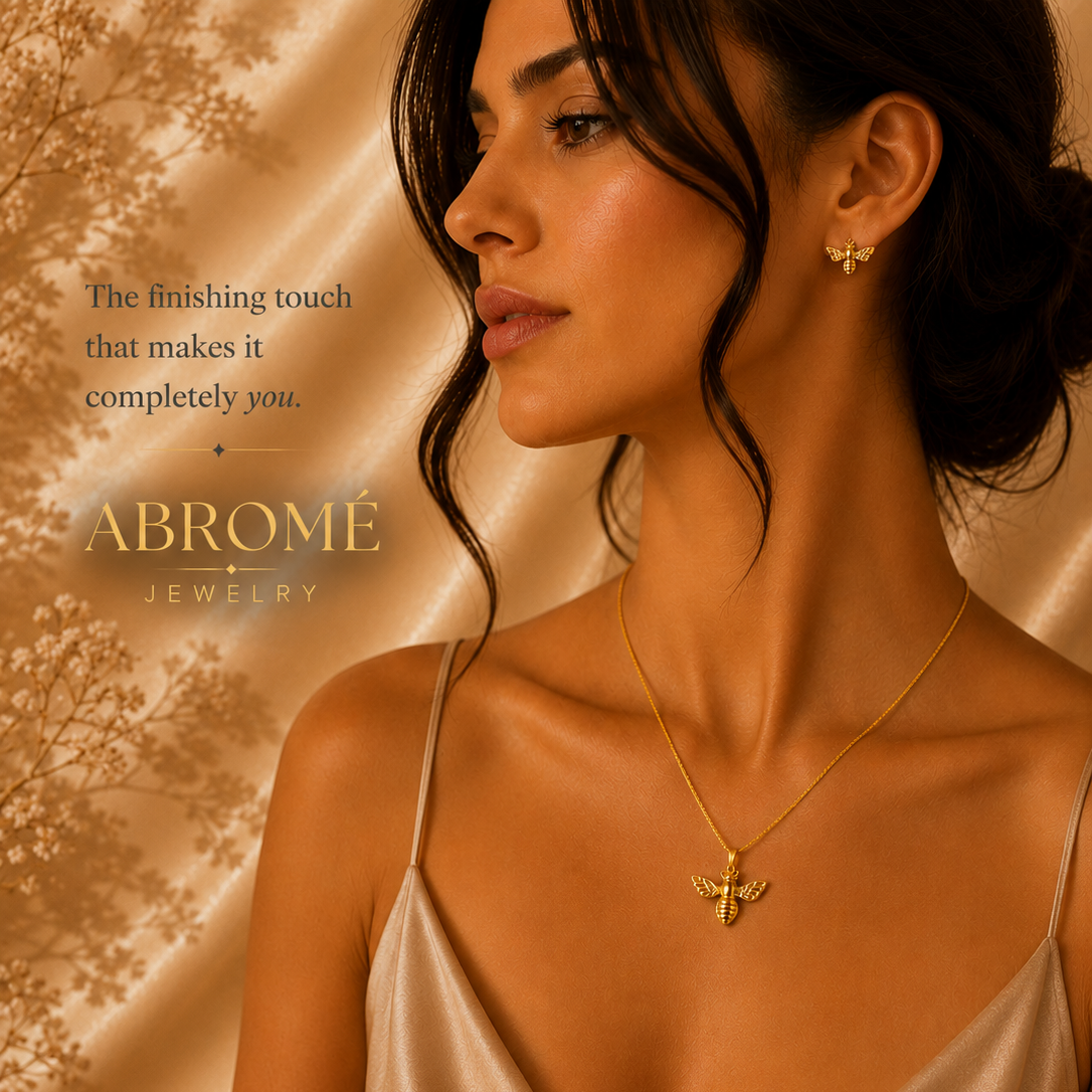 18K Gold Plated Bee Necklace Set