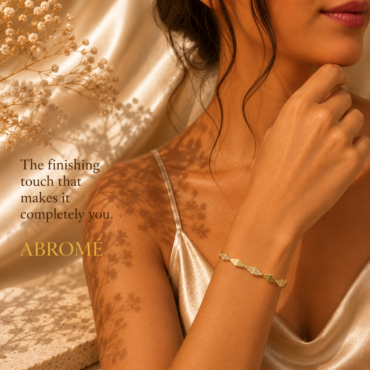 Celeste Crystal Bracelet, 18K Gold Plated Steel