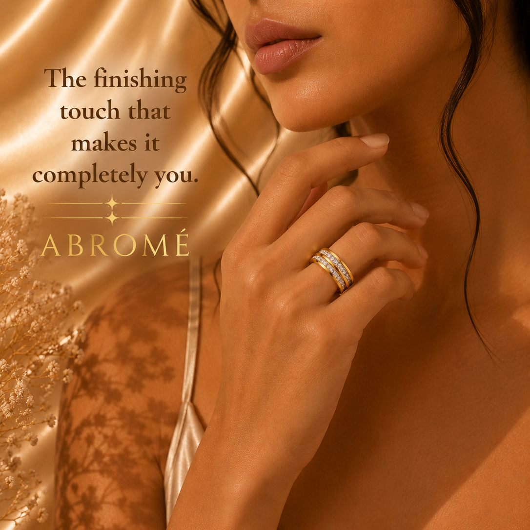 Crystal Band Ring – 18K Gold Plated Stainless Steel