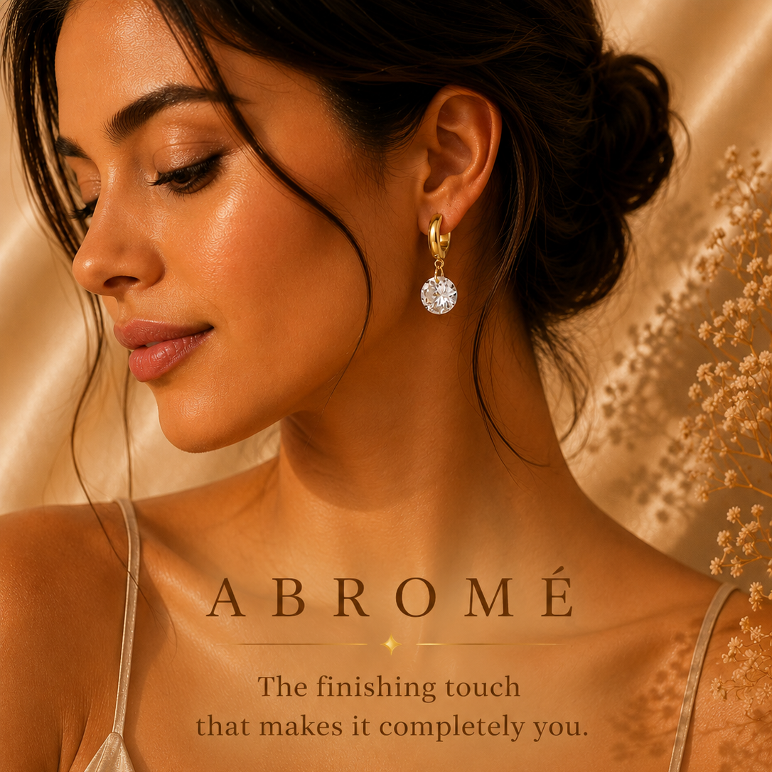 Cubic Zirconia Hoop Earrings – 18K Gold Plated Stainless Steel