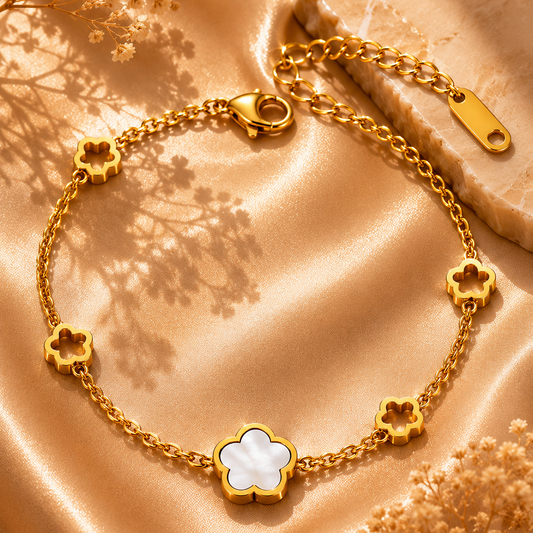Flower Meadow Bracelet – 18K Gold Plated Stainless Steel