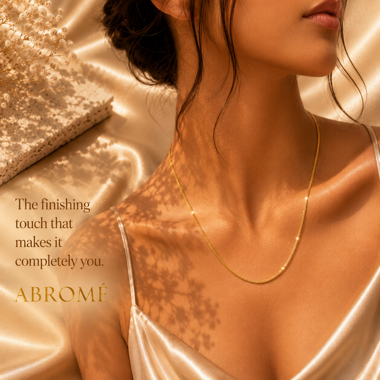 Luna Weave Chain Necklace, 18K Gold Plated Steel