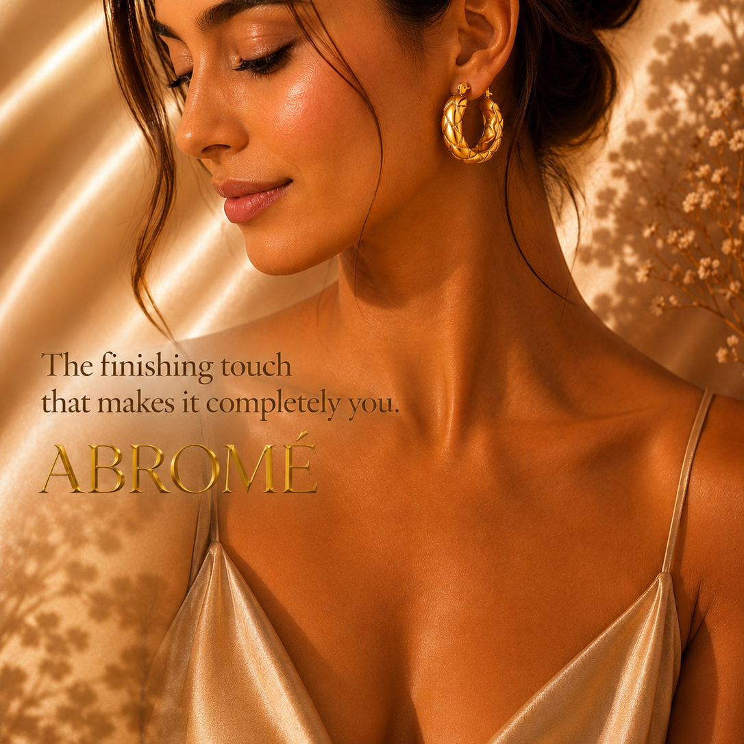 Organic Gold Pin Earrings – 18K Gold Plated Stainless Steel