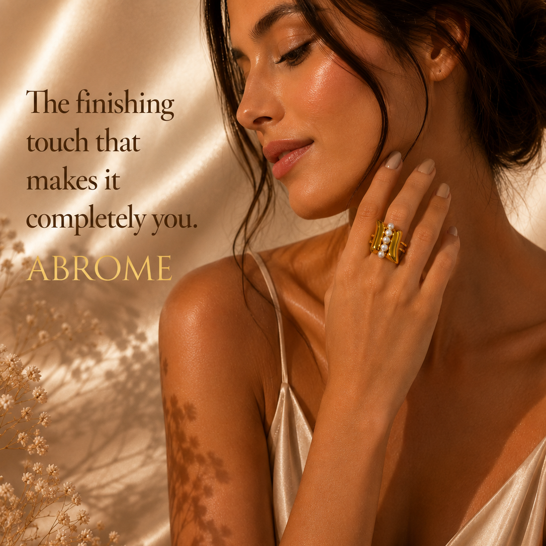 Pearl Statement Ring – 18K Gold Plated Stainless Steel
