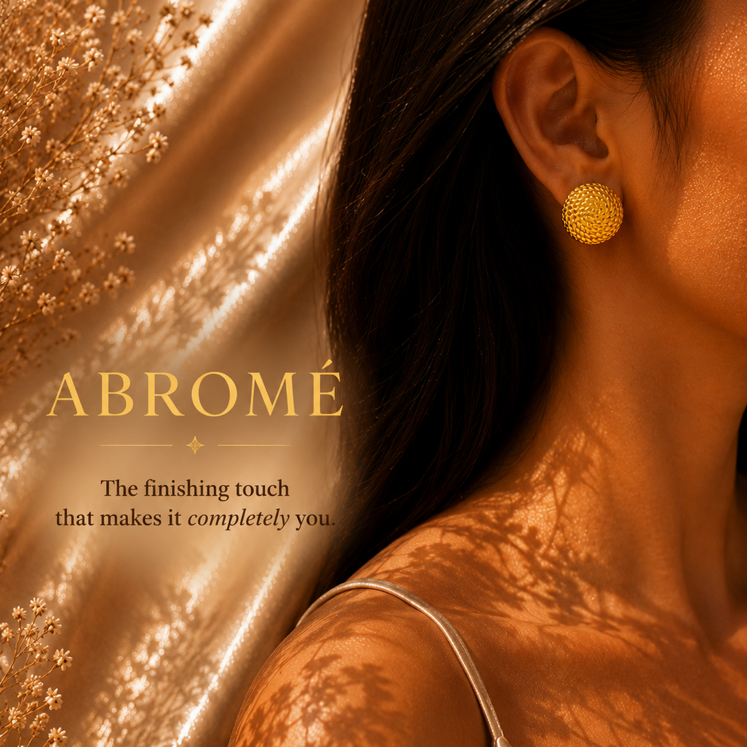 Textured Disc Stud Earrings – 18K Gold Plated Stainless Steel
