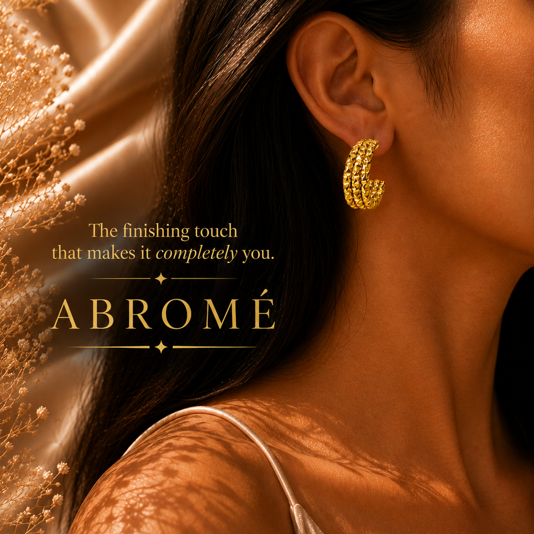 Textured Hoop Earrings – 18K Gold Plated Stainless Steel