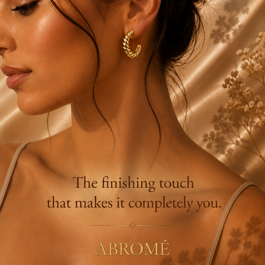 Twisted Gold Stud Earrings – 18K Gold Plated