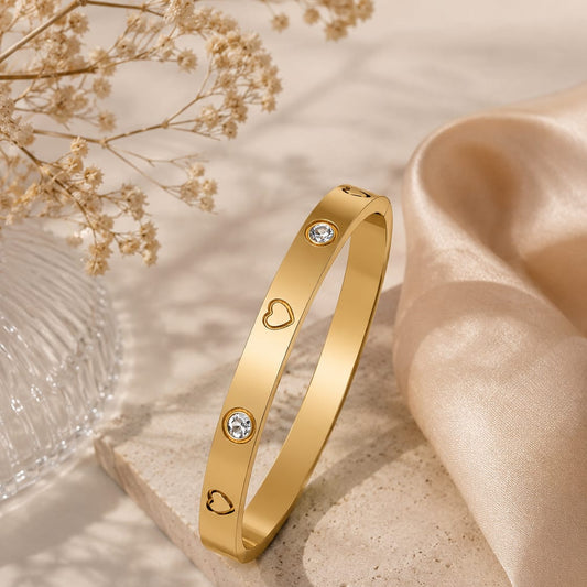 18K Gold Plated Hearts Bracelet