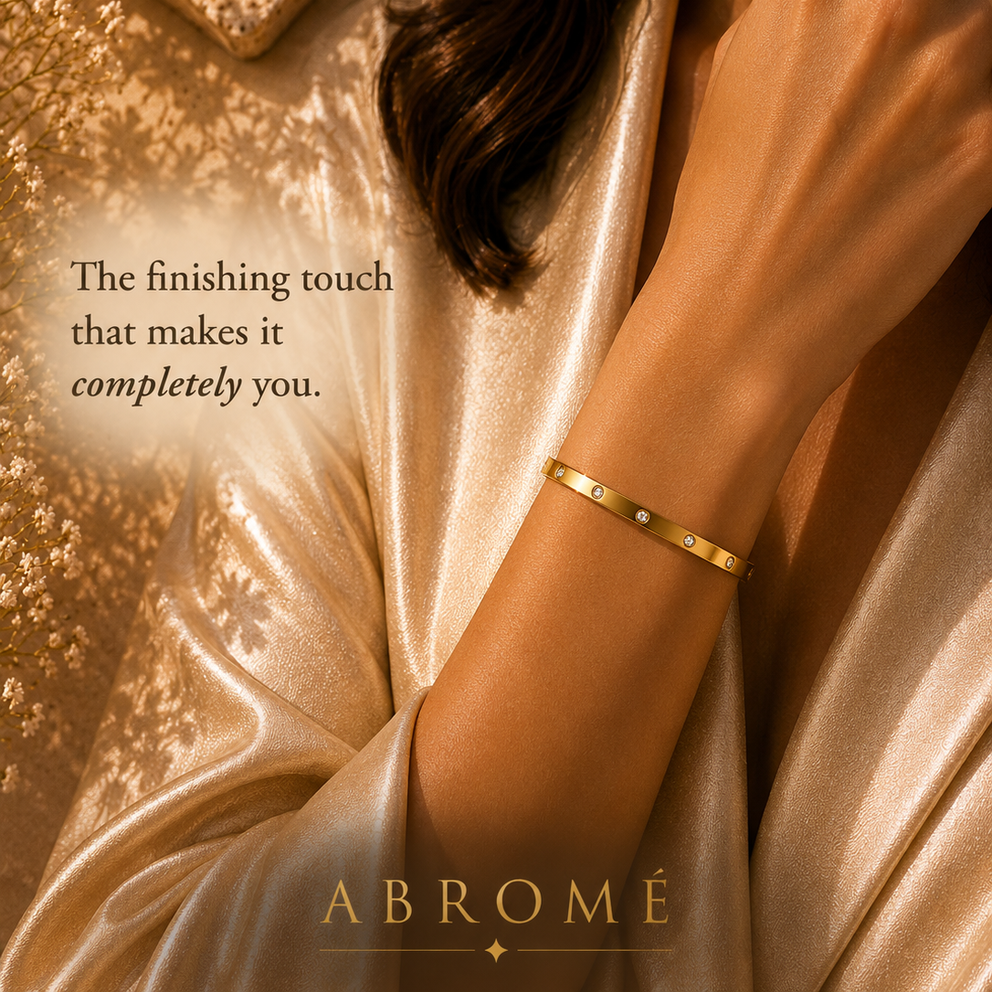 Cubic Zirconia Bracelet – 18K Gold Plated Stainless Steel