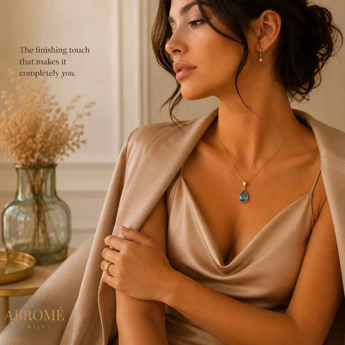 Elevate Your Elegance with the 18K Gold Teardrop Necklace