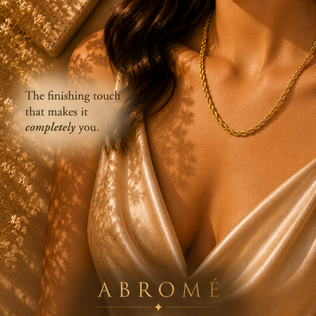 Gold Rope Chain Necklace – 18K Gold Plated Stainless Steel