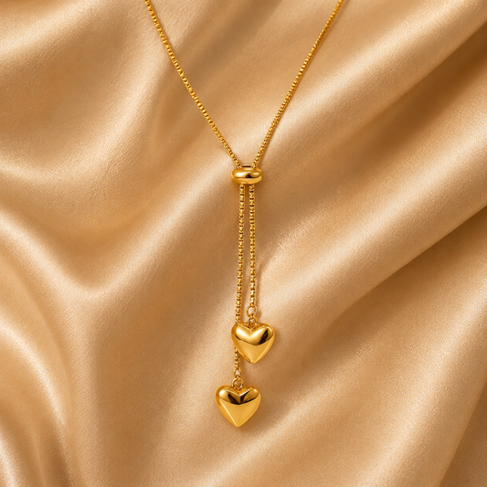 Hearts Necklace – 18K Gold Plated Stainless Steel