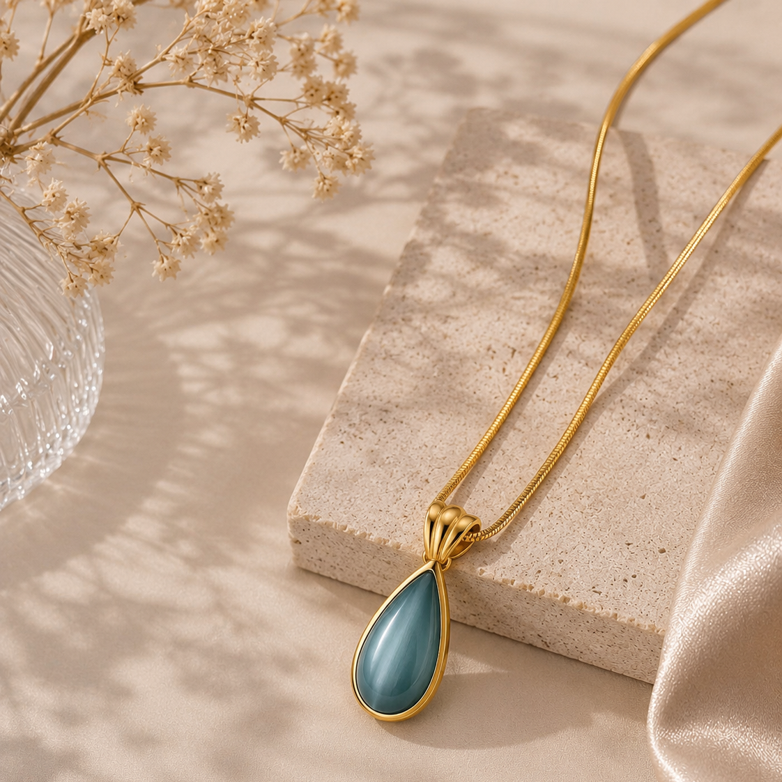 18K Gold Plated Teardrop Necklace
