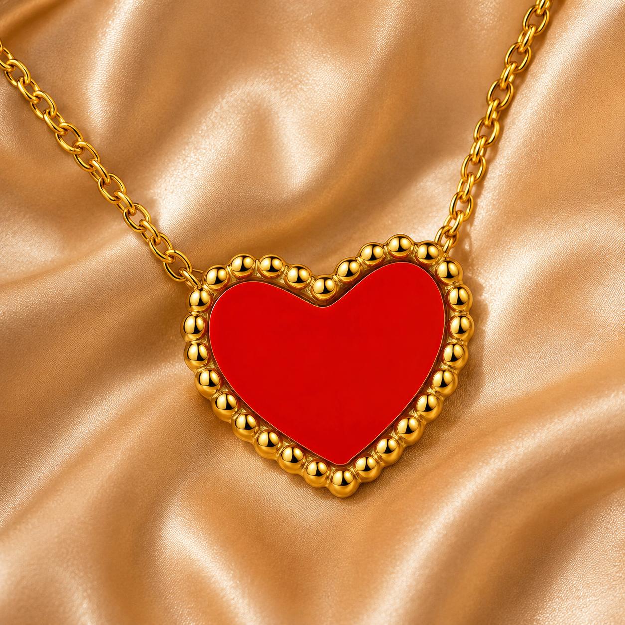 Double Heart Necklace – 18K Gold Plated Stainless Steel