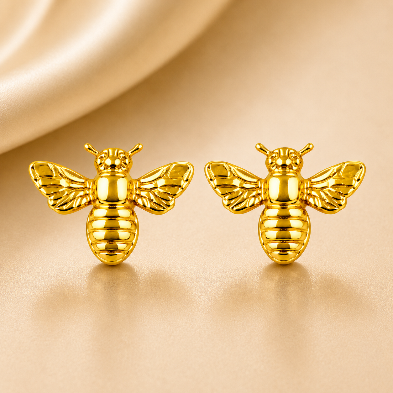 18K Gold Plated Bee Earrings