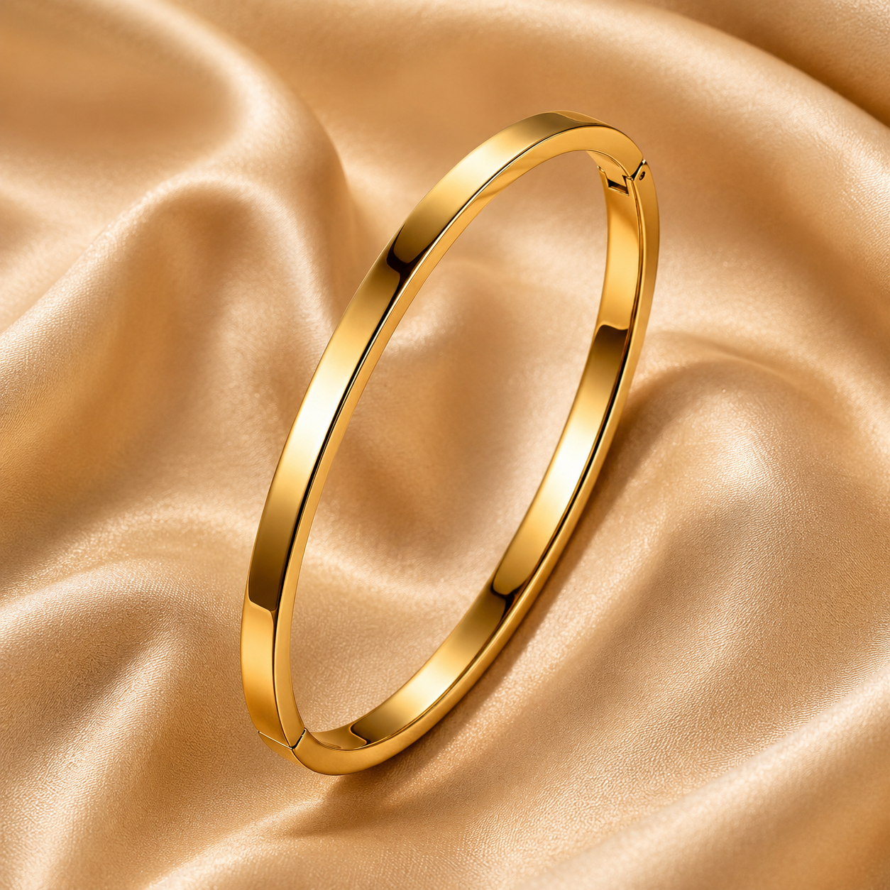 Minimalist Gold Bangle Bracelet – 18K Gold Plated
