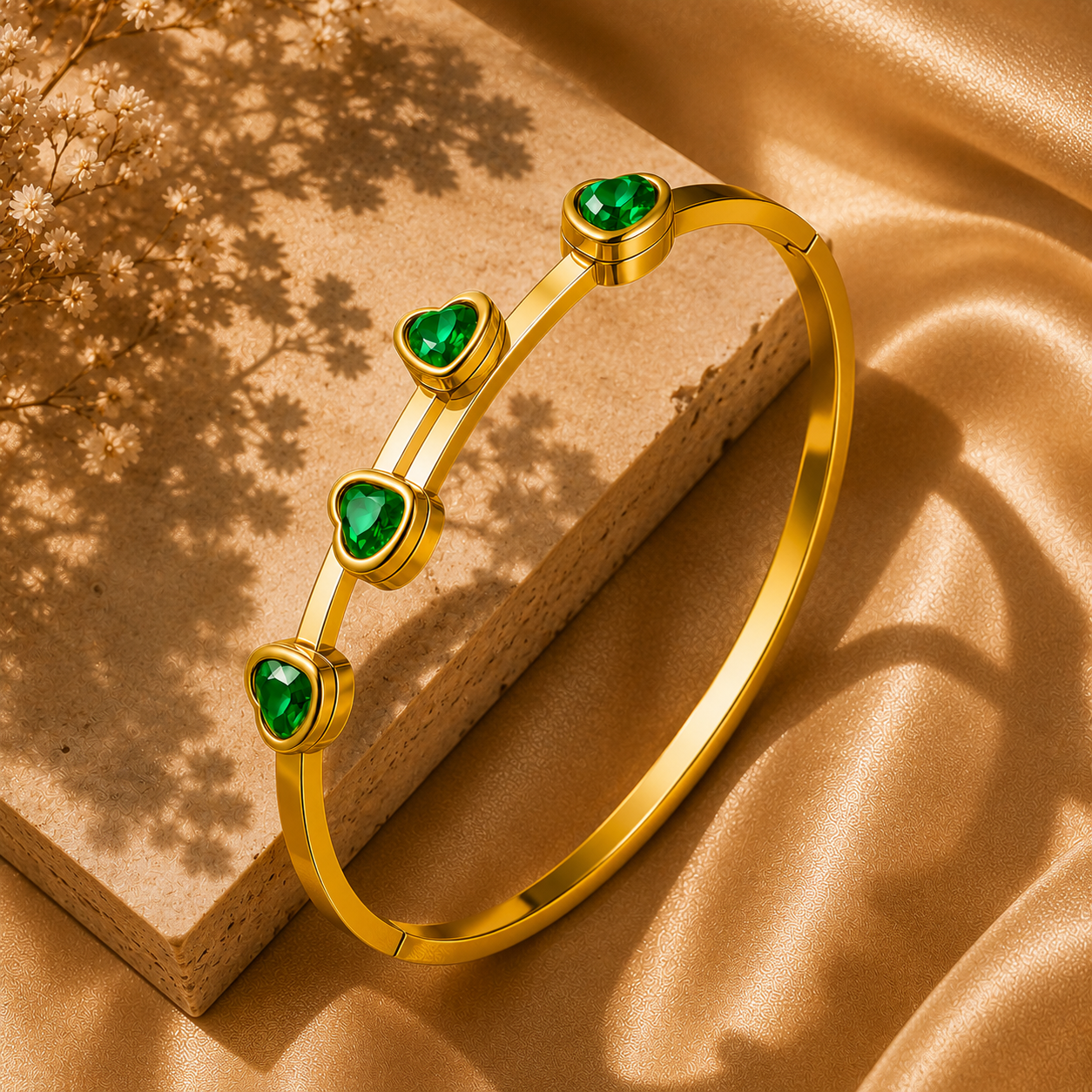 Hearts Bracelet – 18K Gold Plated Stainless Steel