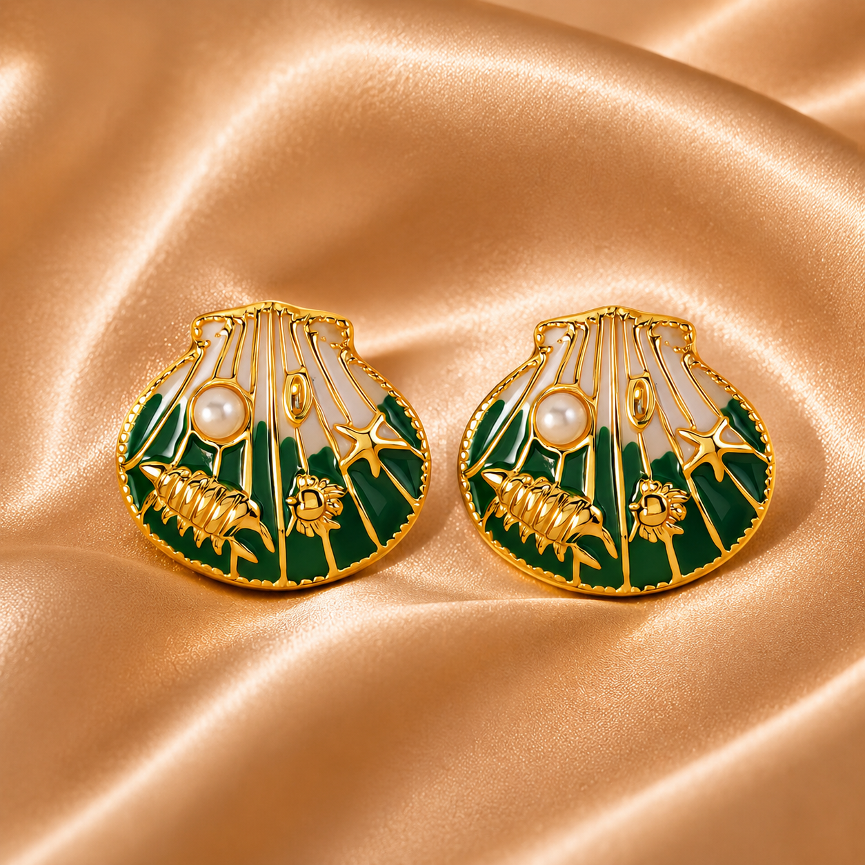 Seashell Earrings – 18K Gold Plated Stainless Steel