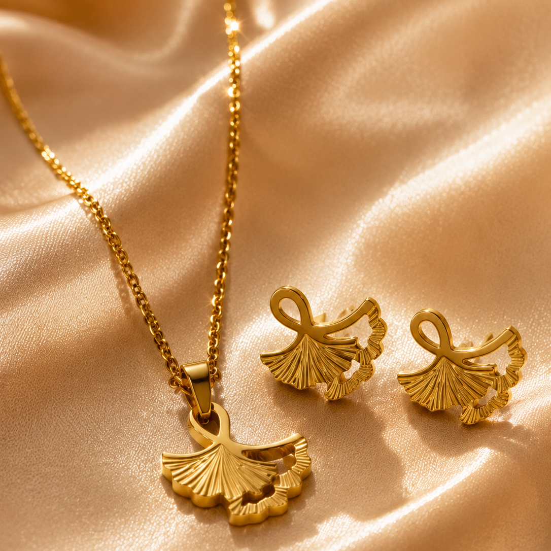 Minimalist Necklace Set, 18K Gold Plated Steel