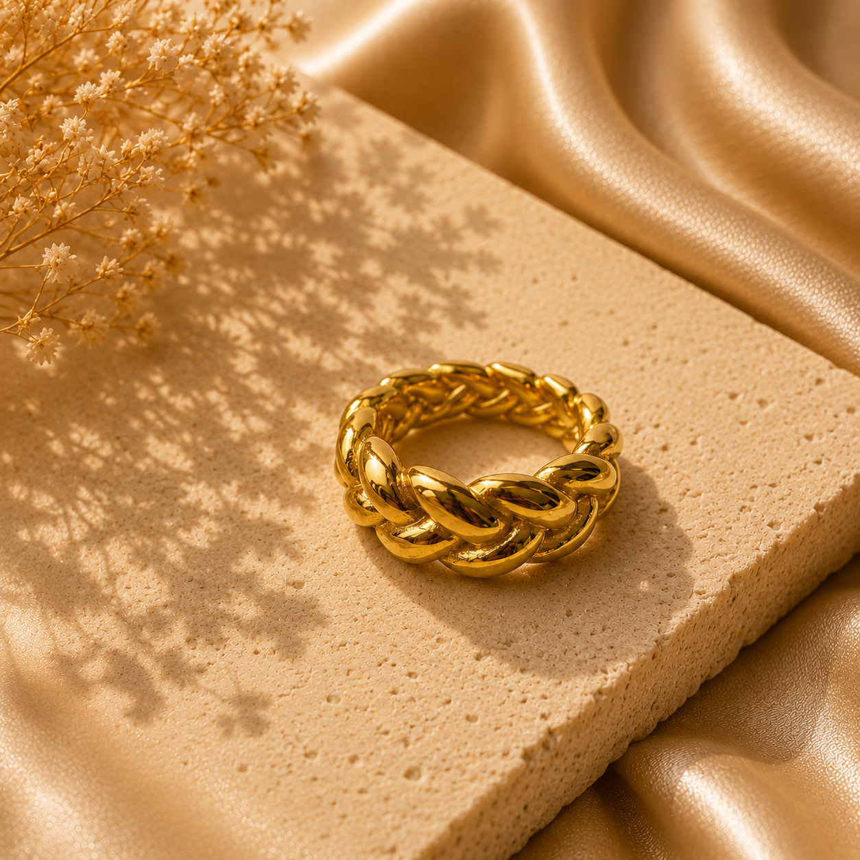 Aurelia Chain Ring – 18K Gold Plated Stainless Steel
