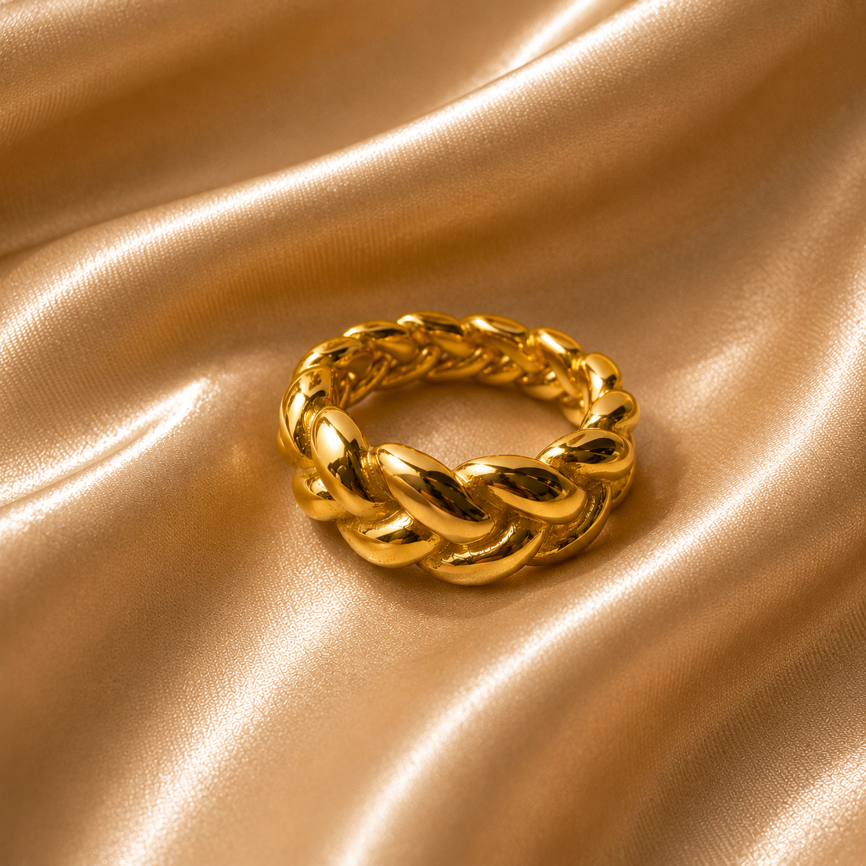 Aurelia Chain Ring – 18K Gold Plated Stainless Steel