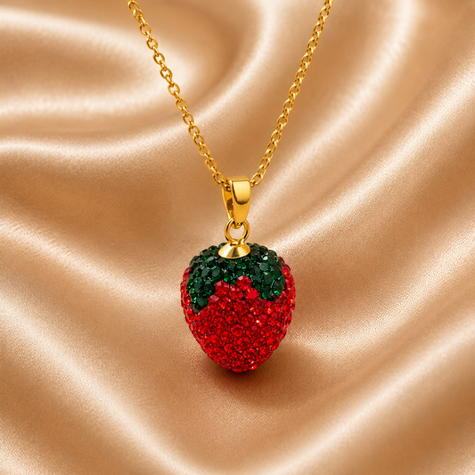 Berrie Strawberry Necklace – 18K Gold Plated Stainless Steel