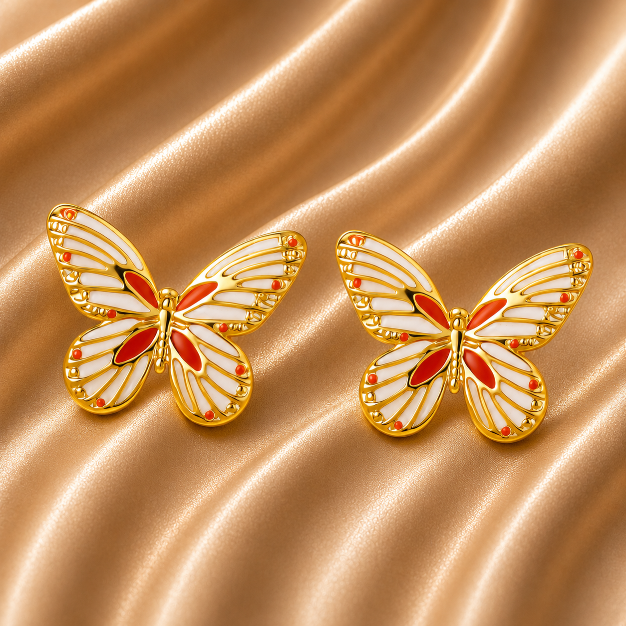Butterfly Stud Earrings – 18K Gold Plated Stainless Steel