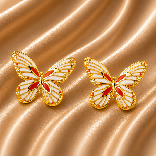 Butterfly Stud Earrings – 18K Gold Plated Stainless Steel