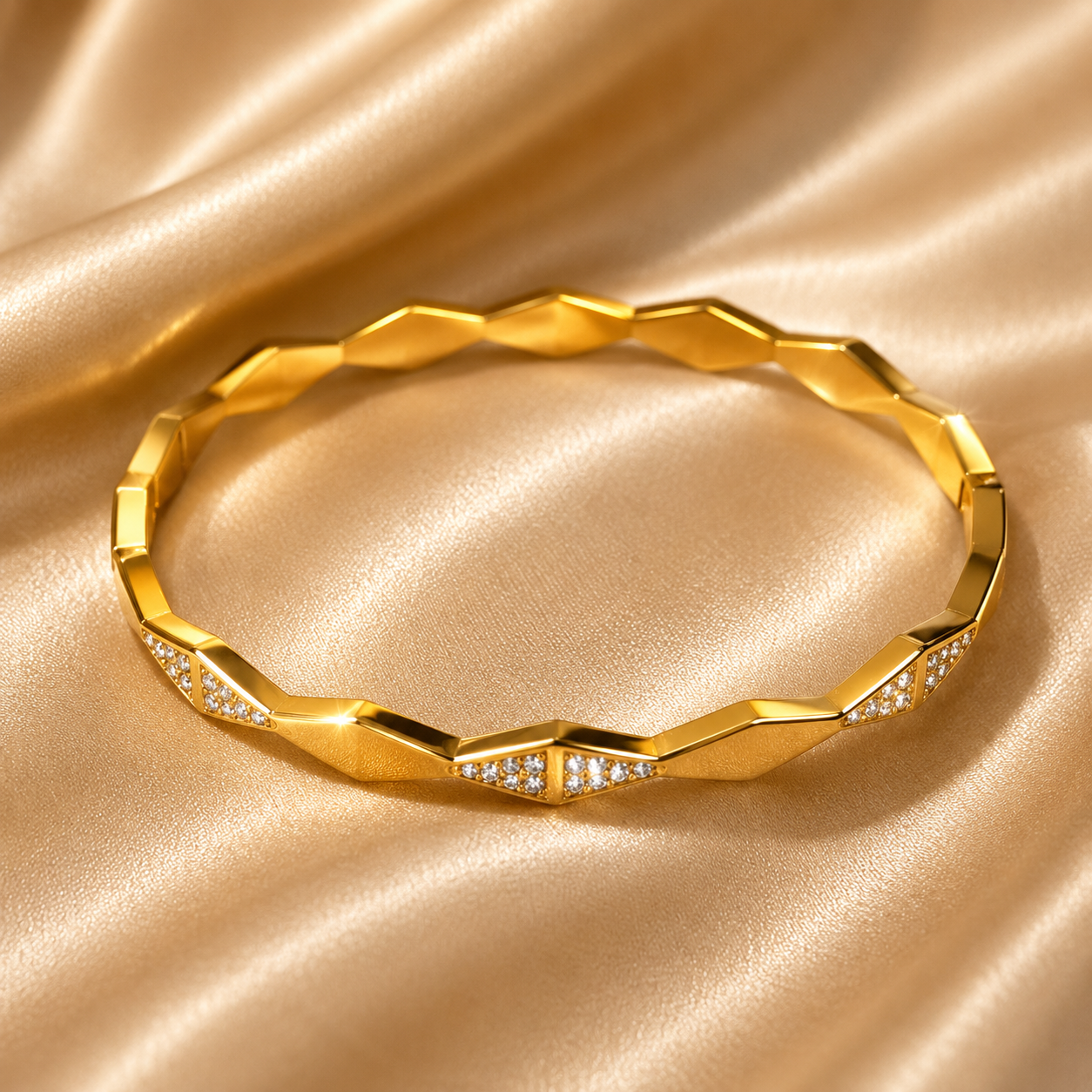 Celeste Crystal Bracelet, 18K Gold Plated Steel