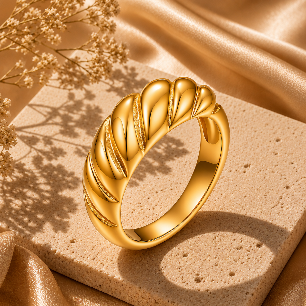 Croissant Ring – 18K Gold Plated Stainless Steel