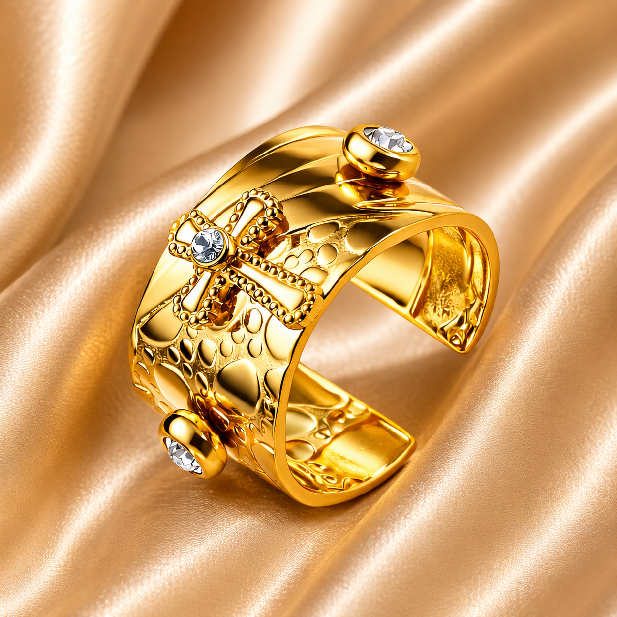 Cross Ring – 18K Gold Plated Stainless Steel