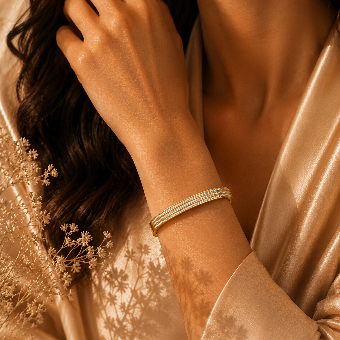 Crystal Bracelet – 18K Gold Plated Stainless Steel