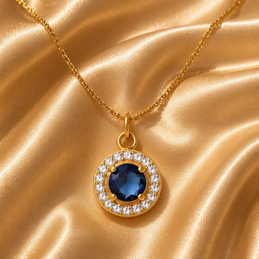 Crystal Pendant Necklace – 18K Gold Plated Stainless Steel