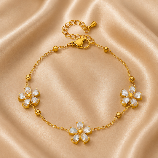 Flower Meadow Bracelet – 18K Gold Plated Stainless Steel