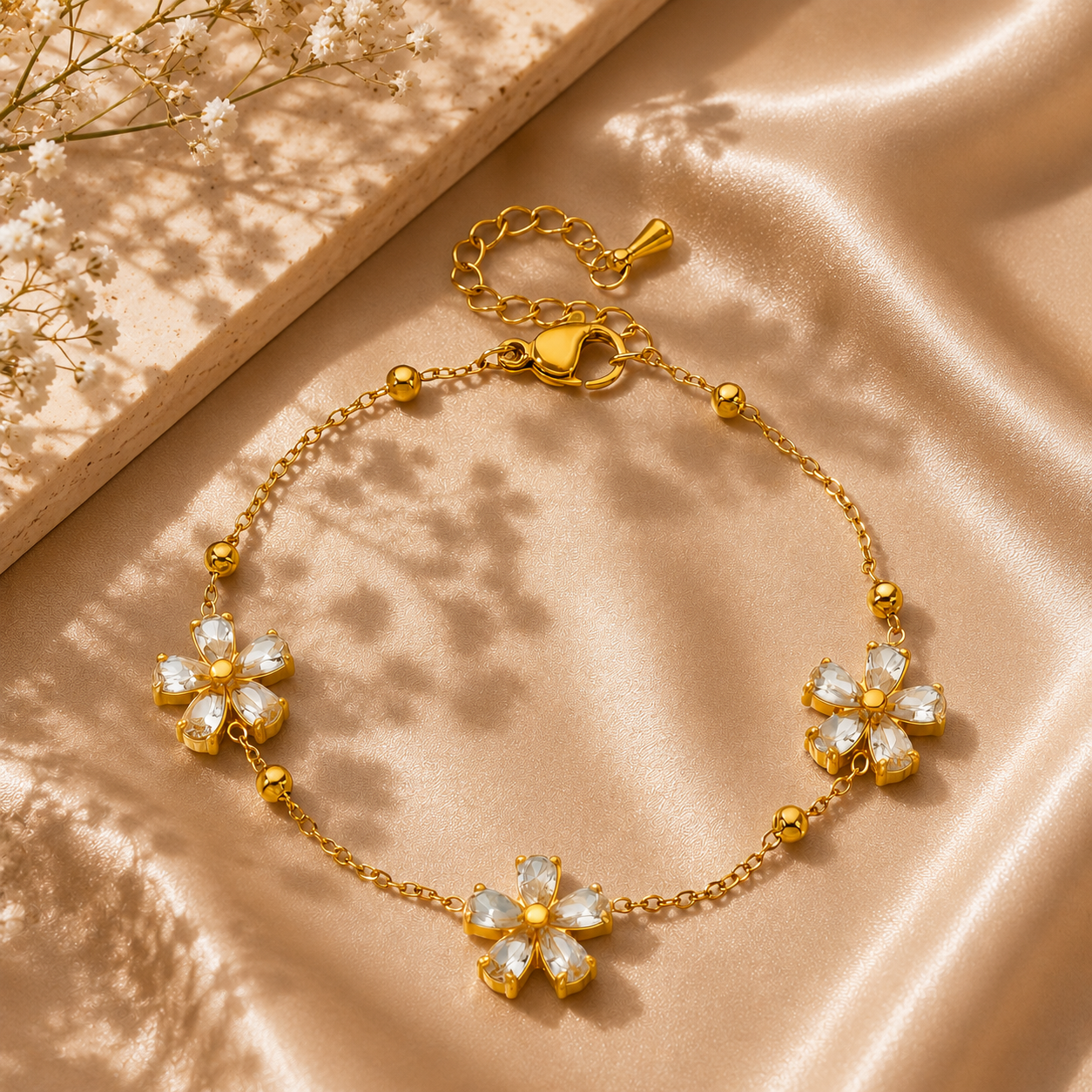 Flower Meadow Bracelet – 18K Gold Plated Stainless Steel