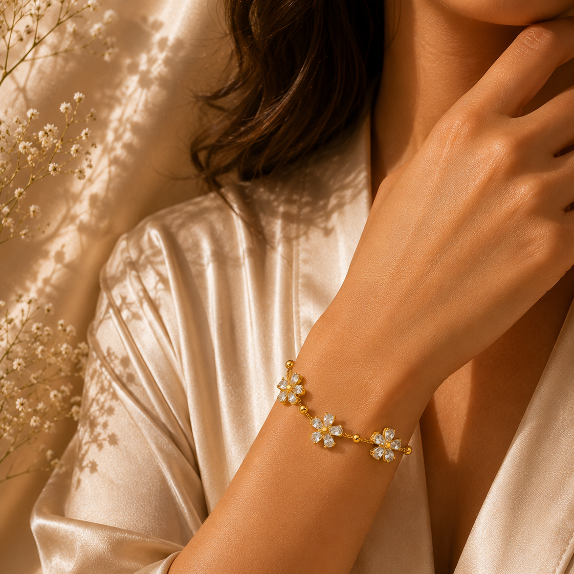 Flower Meadow Bracelet – 18K Gold Plated Stainless Steel