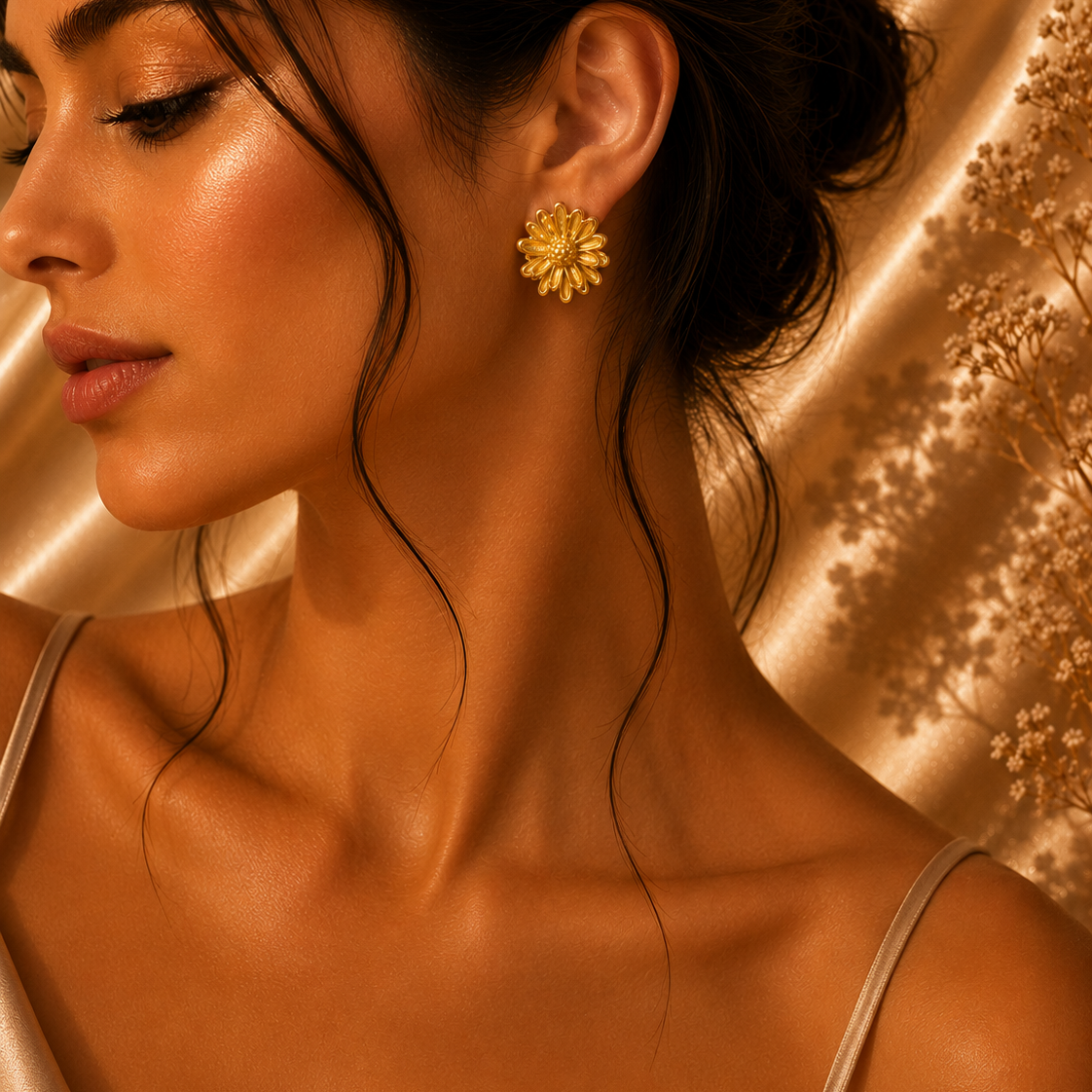 Flower Stud Earrings – 18K Gold Plated Stainless Steel