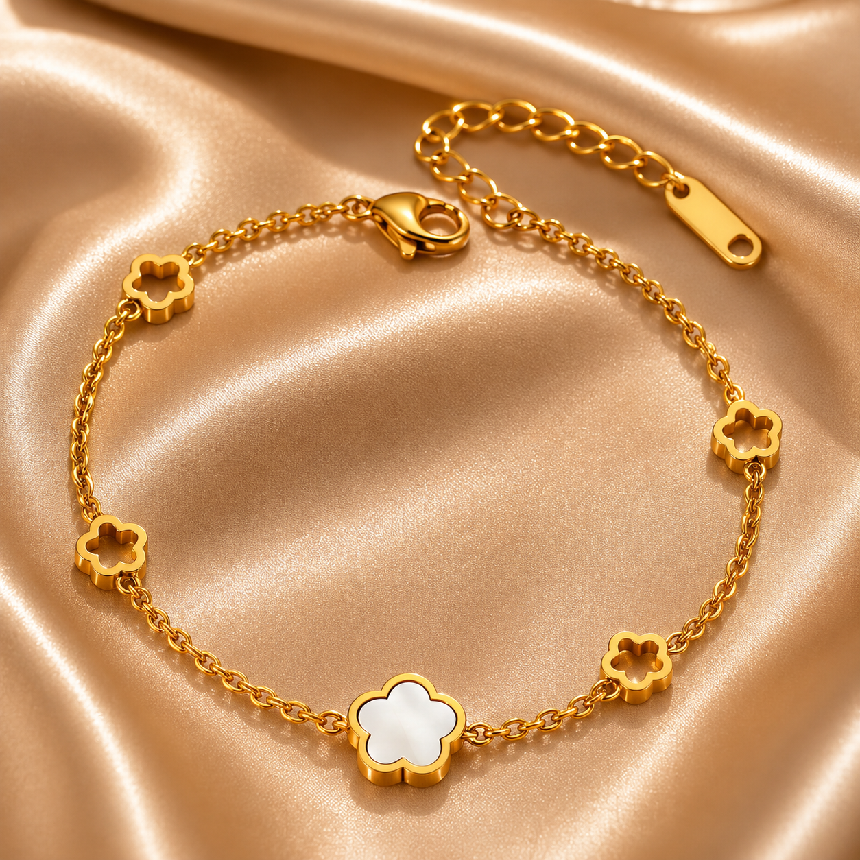 Flower Meadow Bracelet – 18K Gold Plated Stainless Steel