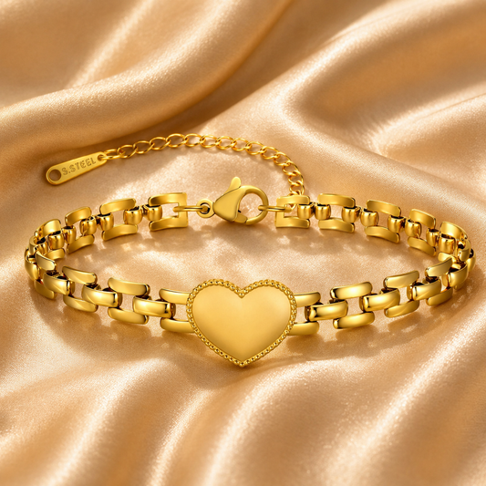 Heart Bracelet – 18K Gold Plated Stainless Steel