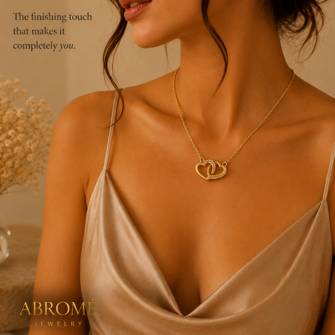 18K Gold Plated Double Hearts Necklace