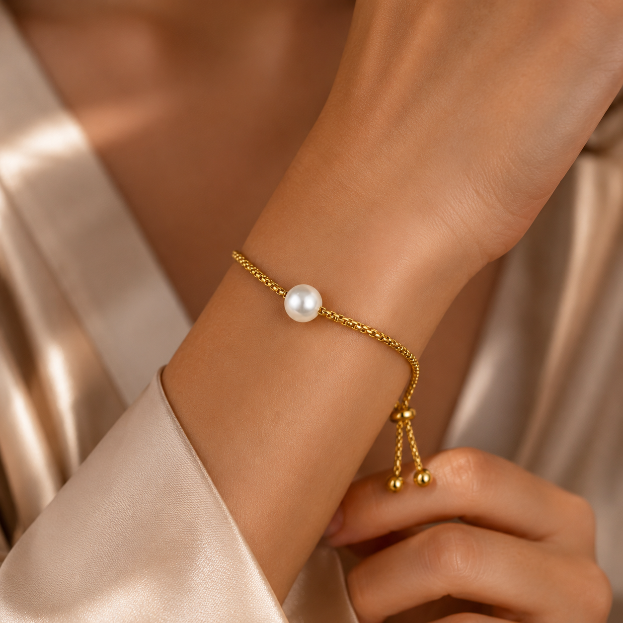 Pearl Bracelet – 18K Gold Plated Stainless Steel