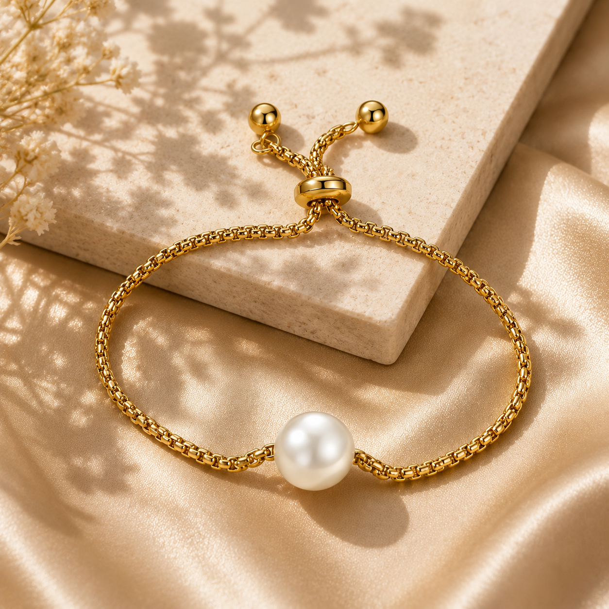Pearl Bracelet – 18K Gold Plated Stainless Steel