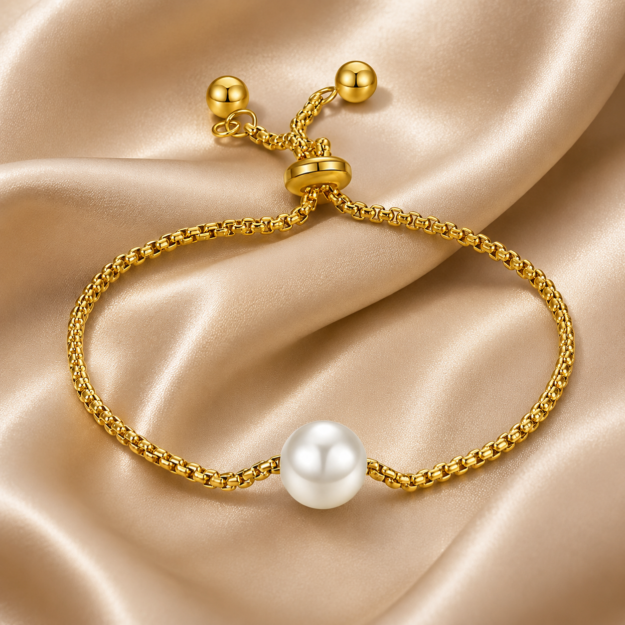 Pearl Bracelet – 18K Gold Plated Stainless Steel