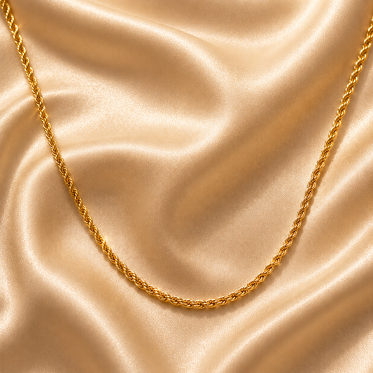 Rope Chain Necklace – 18K Gold Plated Steel