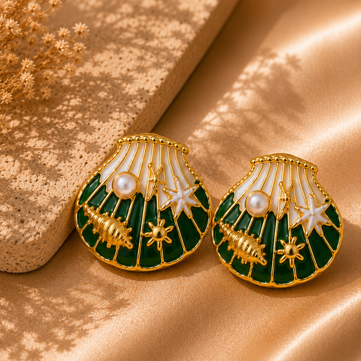 Seashell Earrings – 18K Gold Plated Stainless Steel