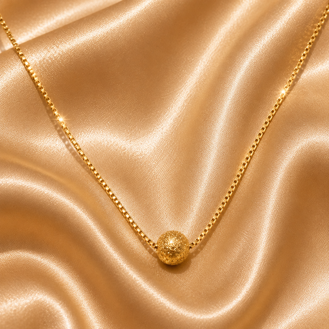 Stardust Sphere Necklace, 18K Gold Plated Steel