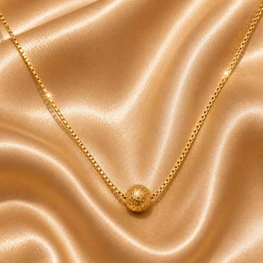 Stardust Sphere Necklace, 18K Gold Plated Steel