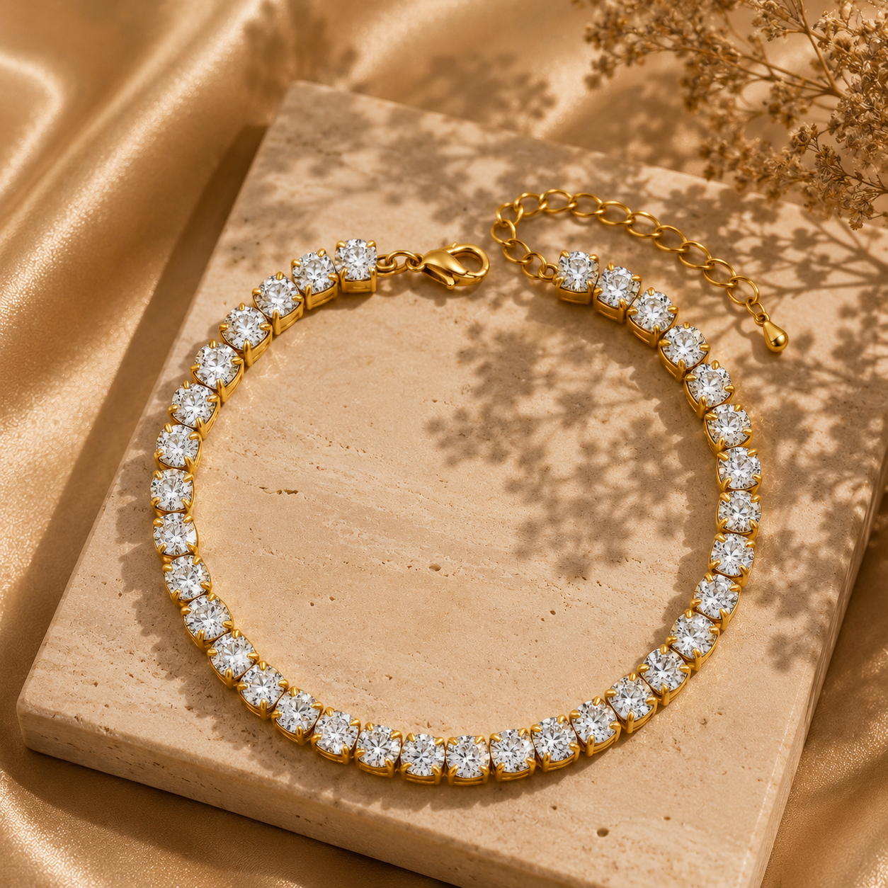Tennis Bracelet – 18K Gold Plated Stainless Steel